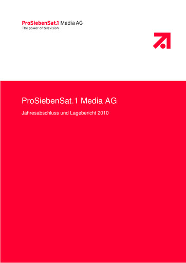 Thumbnail ProSiebenSat.1 Media
 Financial Statement 2010