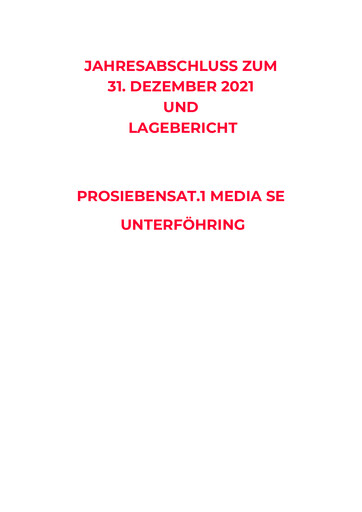 Thumbnail ProSiebenSat.1 Media
 Financial Statement 2021