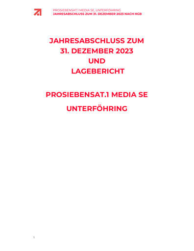 Thumbnail ProSiebenSat.1 Media
 Financial Statement 2023