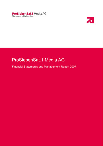 Thumbnail ProSiebenSat.1 Media
 Financial Statement 2007
