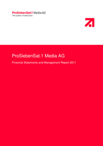 Thumbnail ProSiebenSat.1 Media
 Financial Statement 2011