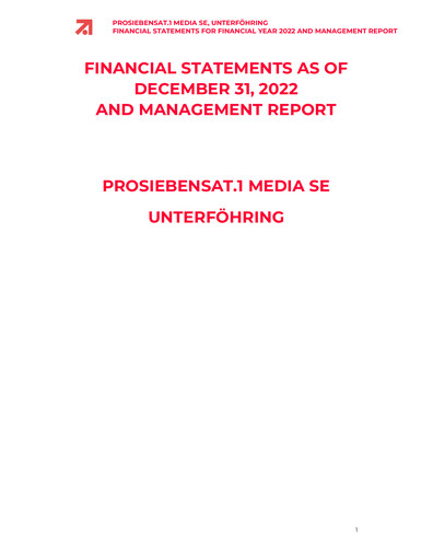 Thumbnail ProSiebenSat.1 Media
 Financial Statement 2022