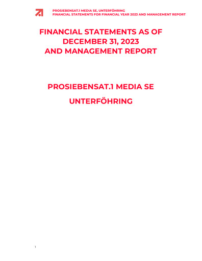 Thumbnail ProSiebenSat.1 Media
 Financial Statement 2023