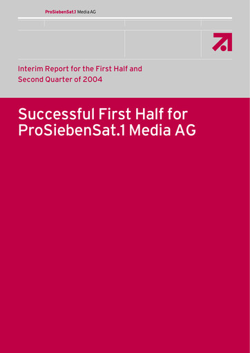 Thumbnail ProSiebenSat.1 Media
 Half-year Report 2004-h1
