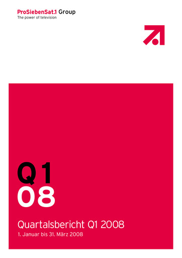 Thumbnail ProSiebenSat.1 Media
 Quarterly Report 2008-q1