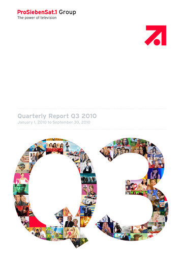 Vorschaubild ProSiebenSat.1 Media
 Quartalsbericht 2010-q3