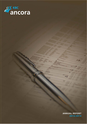 Thumbnail KBC Ancora Annual Report 2013-2014