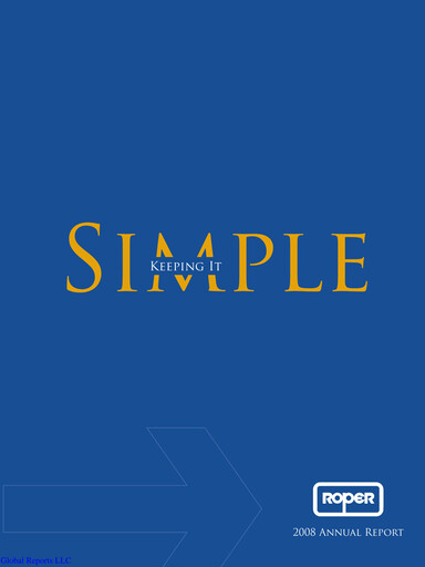 Thumbnail Roper Technologies Annual Report 2008