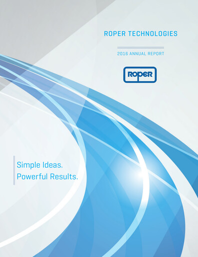 Thumbnail Roper Technologies Annual Report 2016