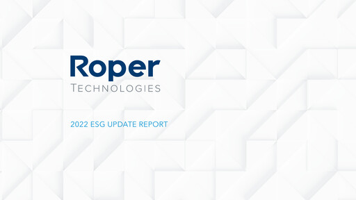 Thumbnail Roper Technologies ESG Report 2022