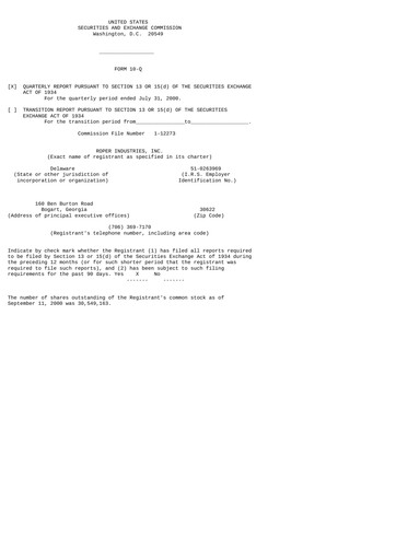 Thumbnail Roper Technologies Quarterly Report 2000-q3