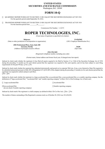 Thumbnail Roper Technologies Quarterly Report 2016-q3