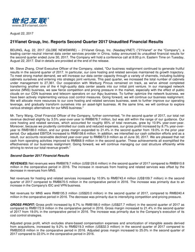 Thumbnail VNET Group Quarterly Report 2017-q2