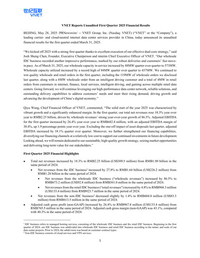 Thumbnail VNET Group Quarterly Report 2025-q1