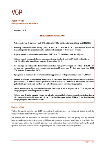 Thumbnail VGP NV Half-year Report 2014-h1