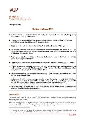 Thumbnail VGP NV Half-year Report 2015-h1