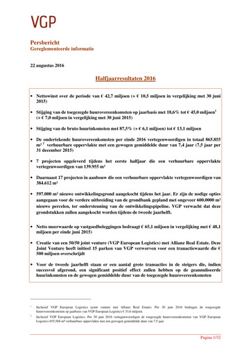 Thumbnail VGP NV Half-year Report 2016-h1