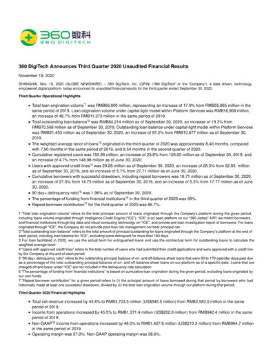 Thumbnail Qifu Technology Quarterly Report 2020-q3