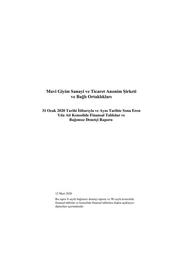Thumbnail Mavi Giyim Sanayi ve Ticaret Financial Statement 2019