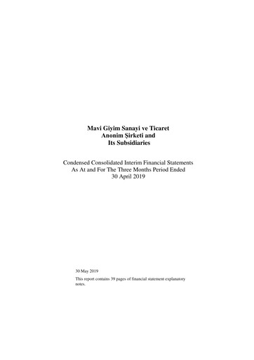 Thumbnail Mavi Giyim Sanayi ve Ticaret Quarterly Report 2019-q1