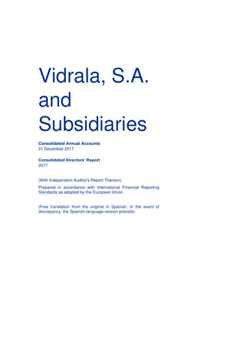 Thumbnail Vidrala Financial Statement 2017