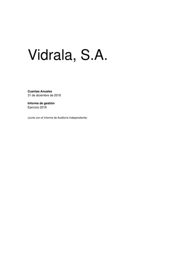 Thumbnail Vidrala Financial Statement 2018