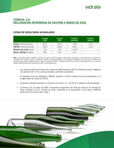 Thumbnail Vidrala Quarterly Report 2026-q1