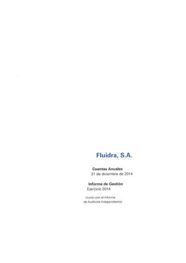 Thumbnail Fluidra Financial Statement 2014