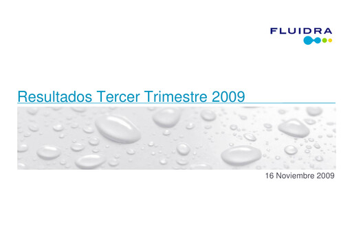 Thumbnail Fluidra Quarterly Report 2009-q3