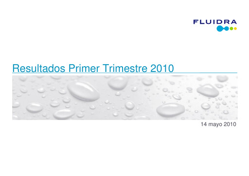 Thumbnail Fluidra Quarterly Report 2010-q1