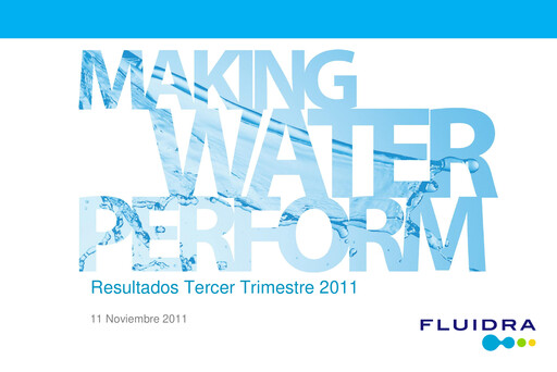 Thumbnail Fluidra Quarterly Report 2011-q3