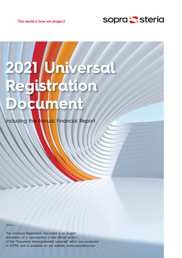 Thumbnail Sopra Steria Group Universal Registration Document 2021