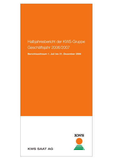 Thumbnail KWS Half-year Report 2006-h1