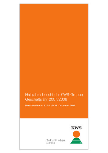 Thumbnail KWS Half-year Report 2007-h1