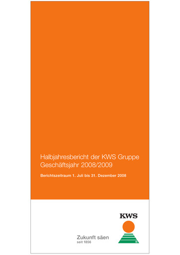 Thumbnail KWS Half-year Report 2008-h1