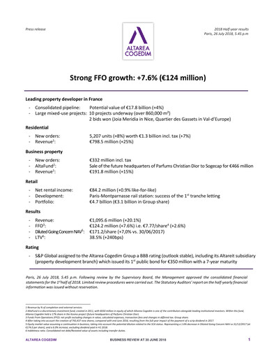 Thumbnail Altarea Half-year Report 2018-h1