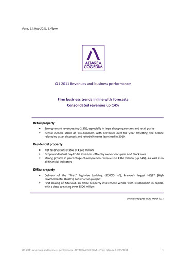 Thumbnail Altarea Quarterly Report 2011-q1