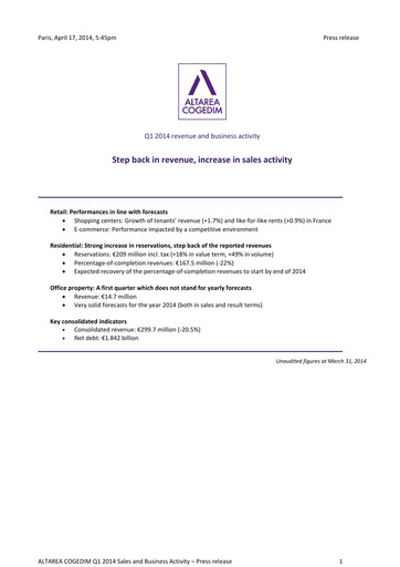 Thumbnail Altarea Quarterly Report 2014-q1