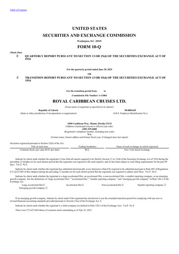 Thumbnail Royal Caribbean Group Quarterly Report 2025-q2