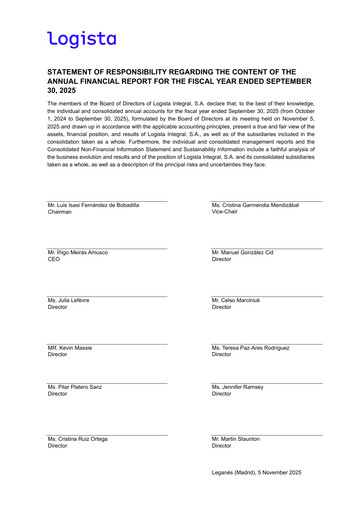 Miniature Logista (Compañía de Distribución Integral Logista) Rapport financier 2025