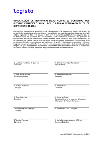 Vorschaubild Logista (Compañía de Distribución Integral Logista) Finanzbericht 2024