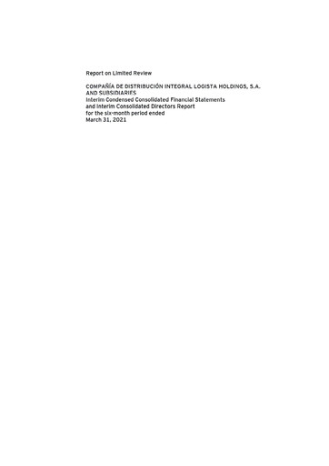 Miniature Logista (Compañía de Distribución Integral Logista) Rapport semestriel 2021-h1