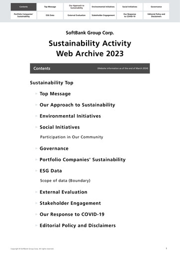 Thumbnail SoftBank Sustainability Report 2023