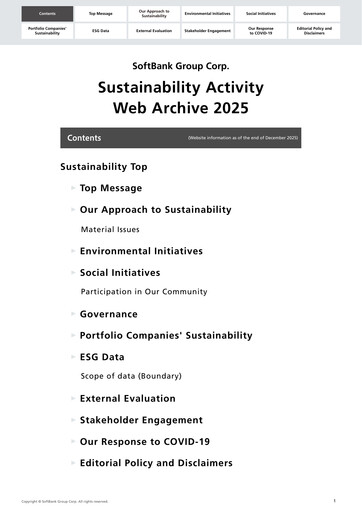 Thumbnail SoftBank Group Corp. Sustainability Report 2025