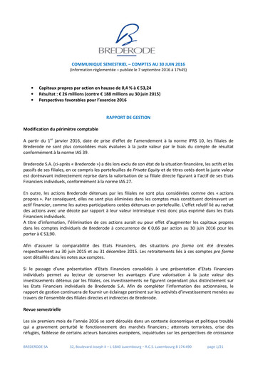 Thumbnail Brederode Half-year Report 2016-h1