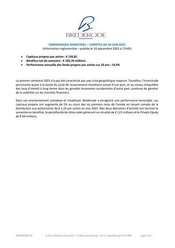 Thumbnail Brederode Half-year Report 2023-h1