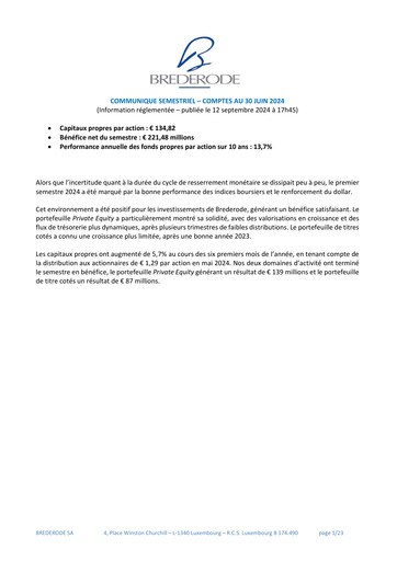 Thumbnail Brederode Half-year Report 2024-h1