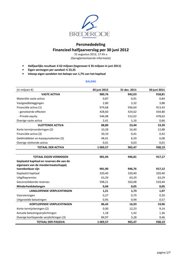 Thumbnail Brederode Half-year Report 2012-h1