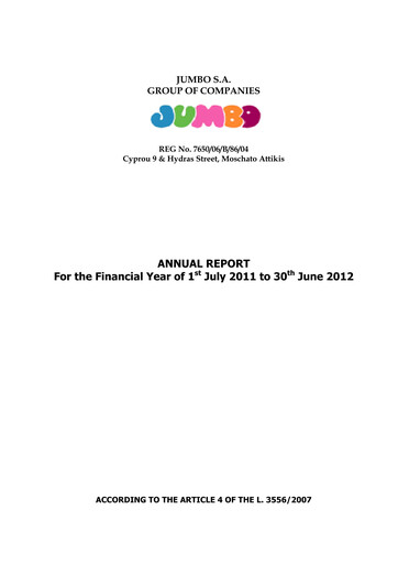 Thumbnail Jumbo S.A.
 Annual Report 2011-2012