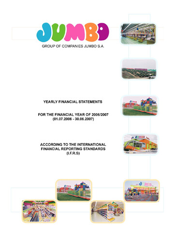 Miniature Jumbo S.A.
 Bilan financier 2006-2007